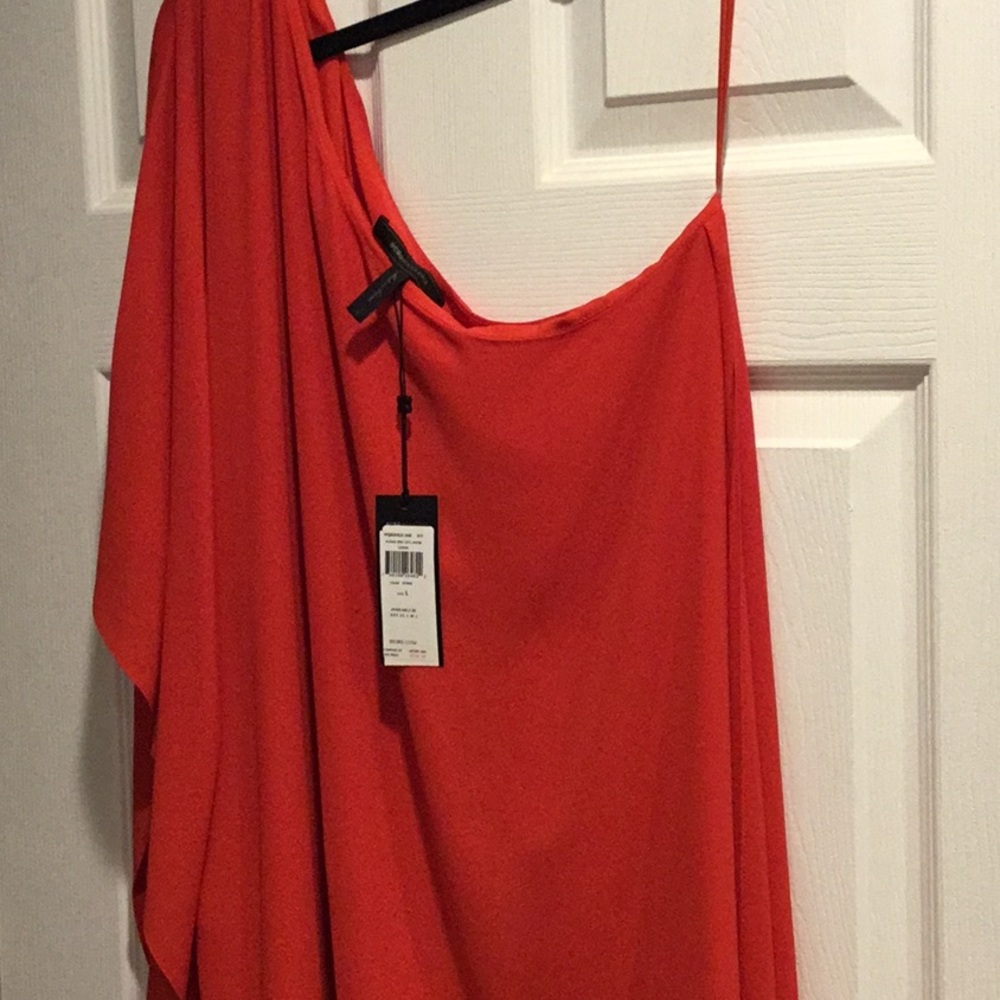 BCBGMaxAzria One-Shoulder Red Dress